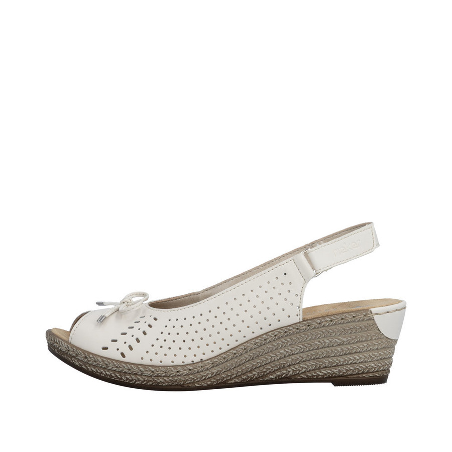 SLINGBACK WEDGE PERF SANDAL PORCELAIN 624H1-60