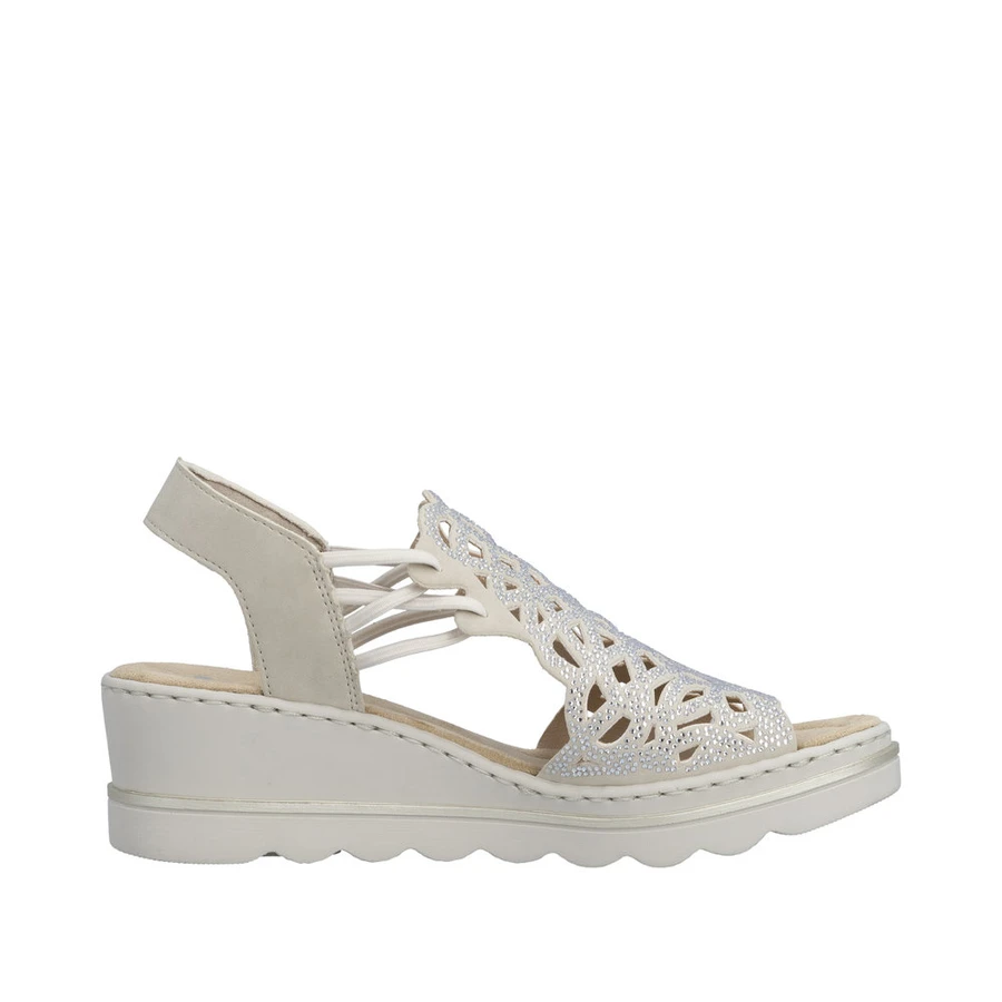 SLIP ON LACEY PERF WEDGE SANDAL GINGER 67465-62