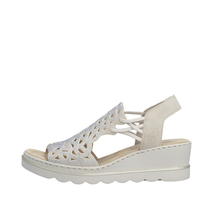 SLIP ON LACEY PERF WEDGE SANDAL GINGER 67465-62