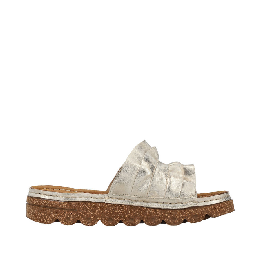 FOOTBED SLIDEWIDE  RUFFLE BAND SEASHELL V8763-60