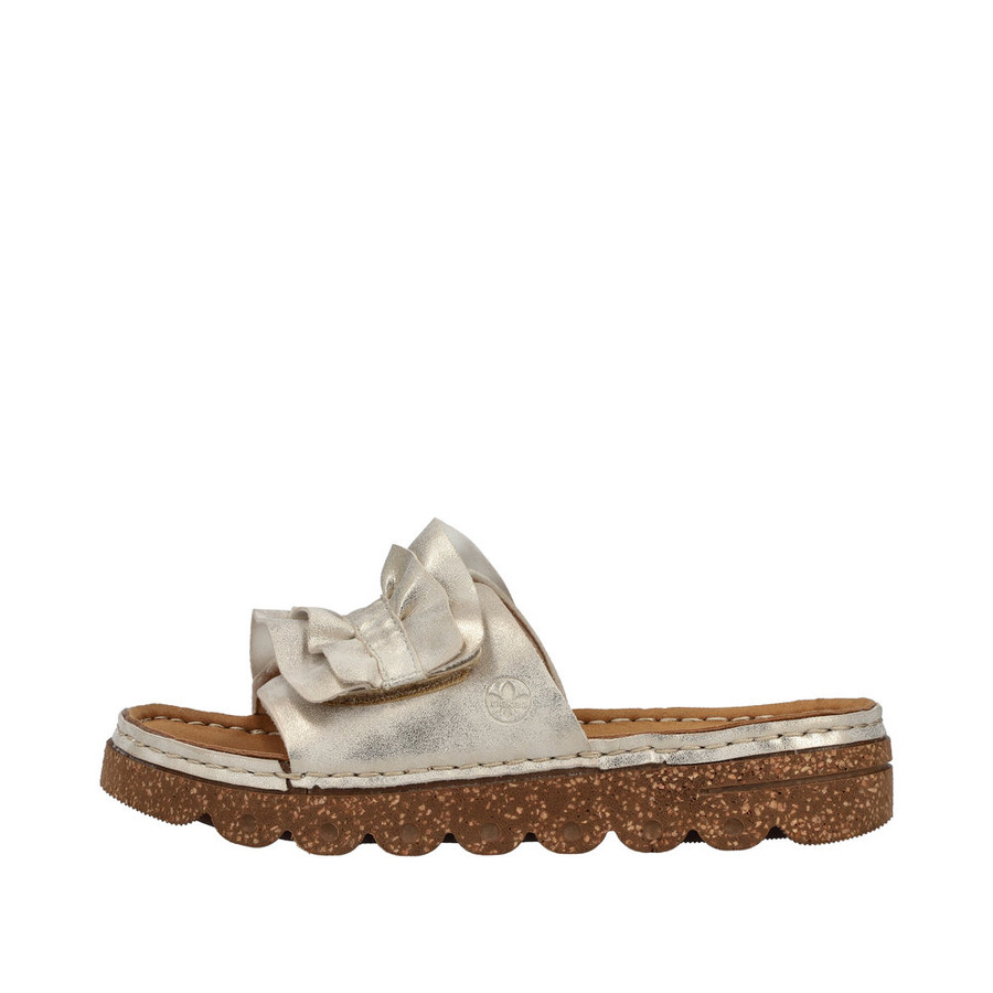 FOOTBED SLIDEWIDE  RUFFLE BAND SEASHELL V8763-60