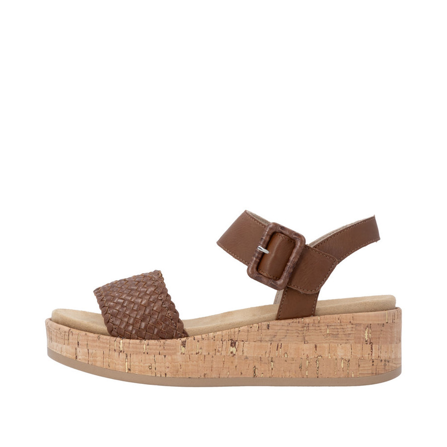 2 STRAP WOVEN BS CORK WEDGE SANDAL MUSKAT D1N56-24