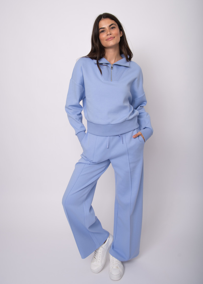 SEANNI COTTON SOFT KNIT LS 1/2 ZIP TOP 57T169SO