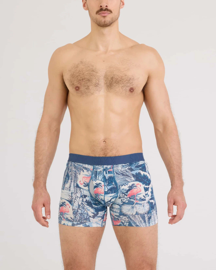 DROPTEMP COOLING COTTON BOXER BRIEF FLY BOTANIQUE-WASHED INDIGO SXBB86FBWI(SXBB86FBWI)