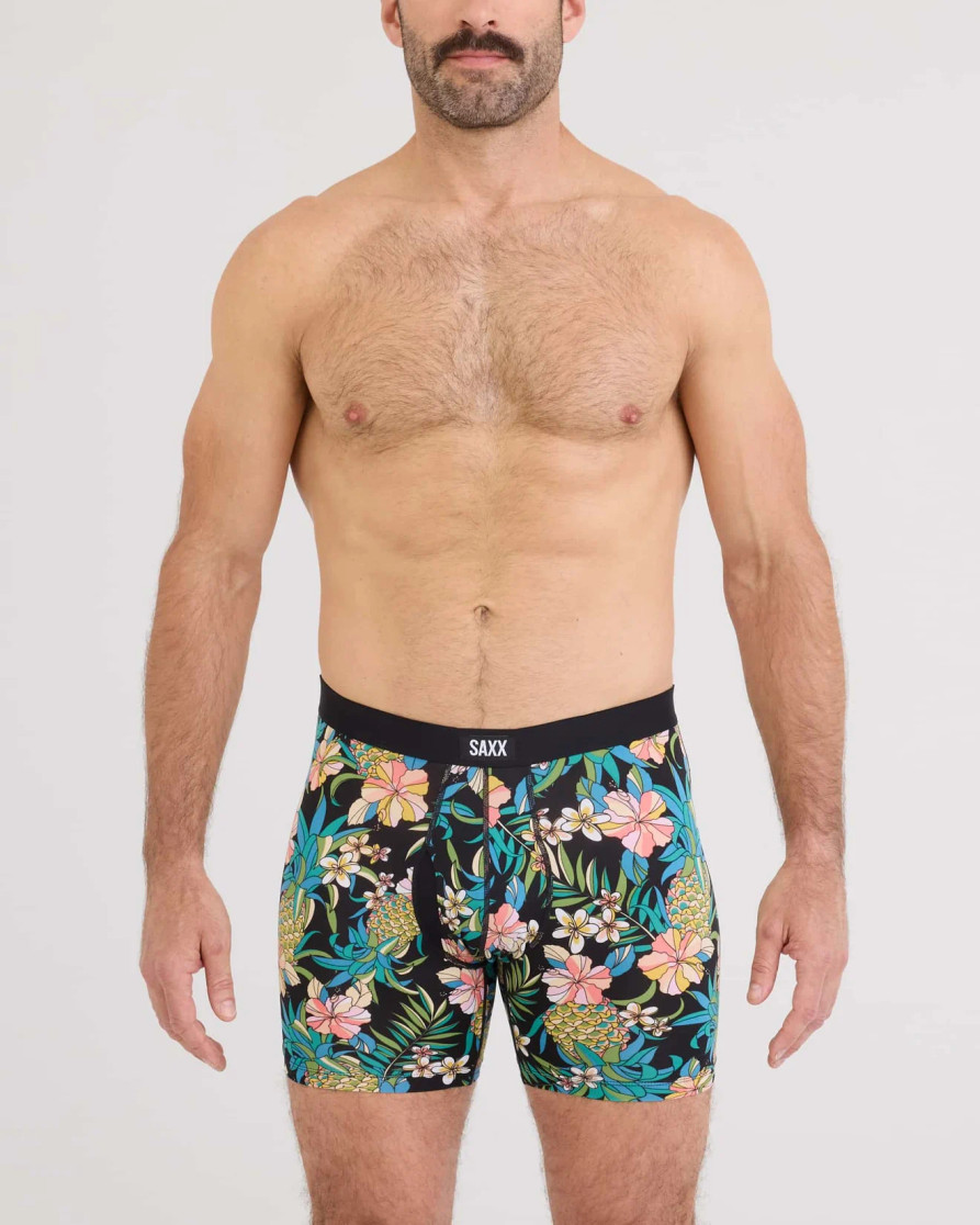 DAYTRIPPER COMFORT STR BOXER BRIEF FLY PINEAPPLE FIELD BLK SXBB11FPFB
