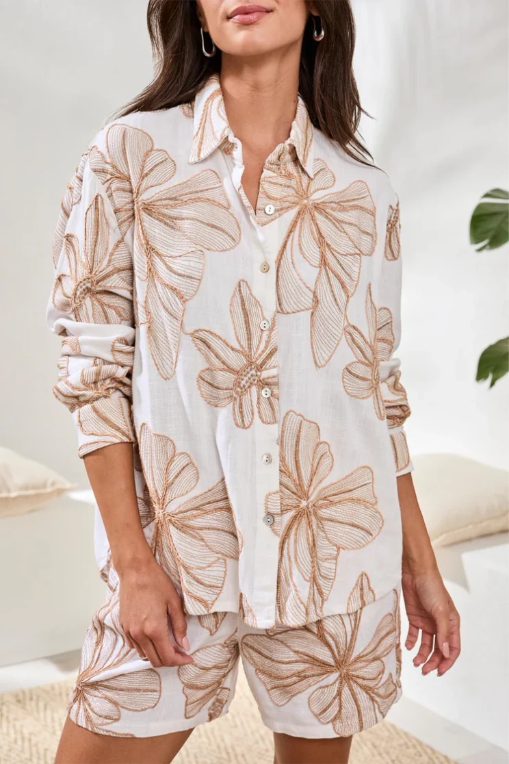 LS BLOUSE SKETCH FLOWER PRINT 3001O-8377