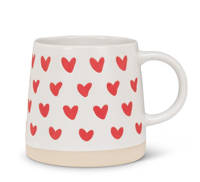 WIDE BASE MUG W/HEARTS 27-ARTISAN-120