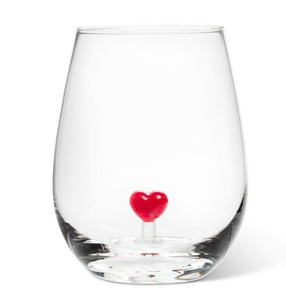 HEART ICON STEMLESS WINEGLASS 27VINO204