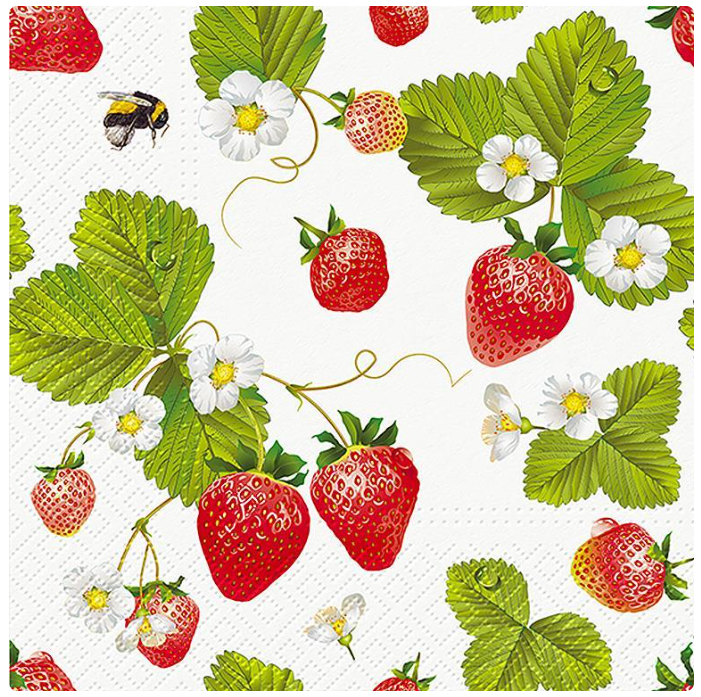 LG STRAWBERRIES W/BEES NAPKINS 88L138700