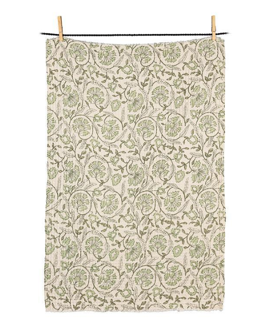 GRN FLORAL KITCHEN TOWEL 95EMMA2028