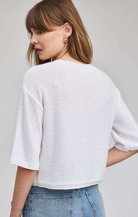 GENEVIEVE COTT SLUB 3/4 SLV CROP CARDIGAN GF2603-3153