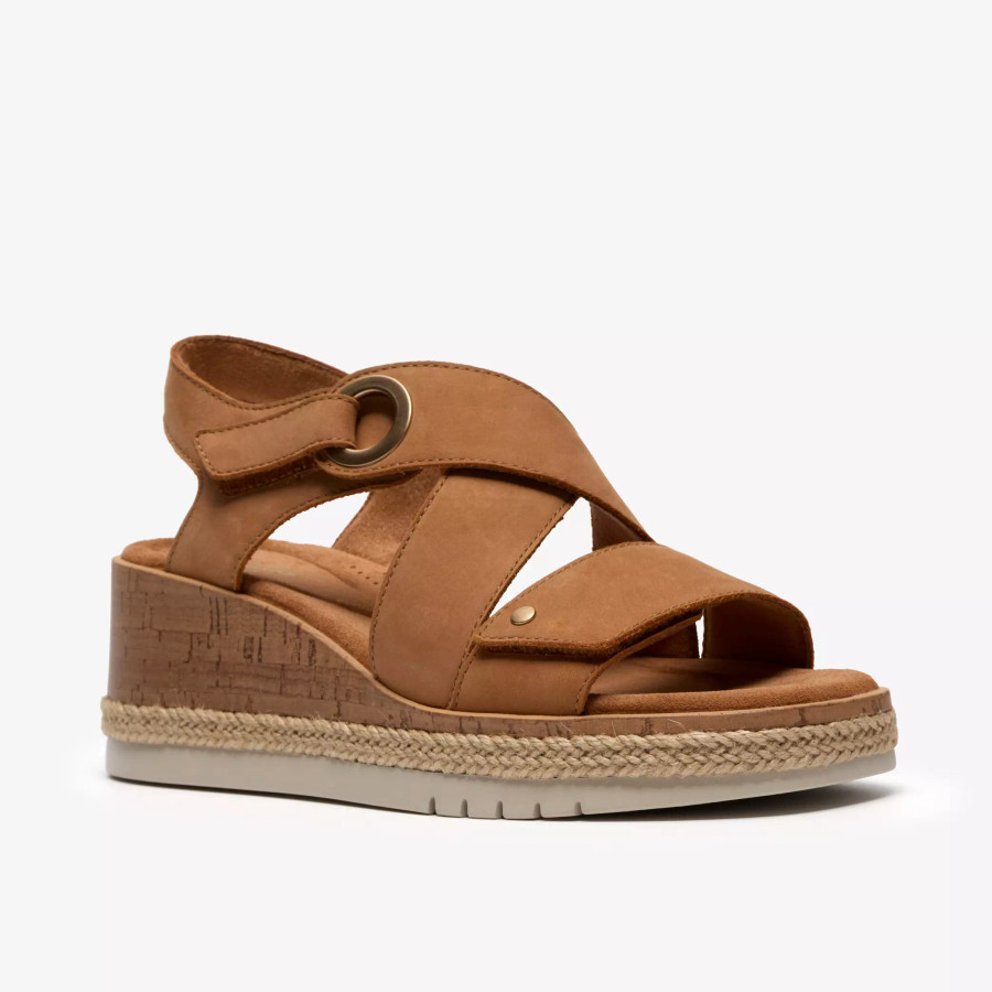 KIDIKI WEDGE SANDAL SUNTAN NUBUCK 26185956