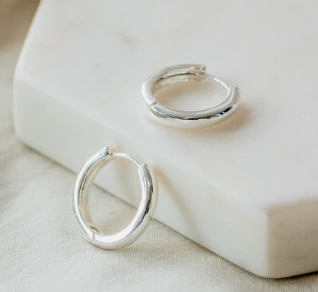 MINI CIRCULAR HOOPS SILV