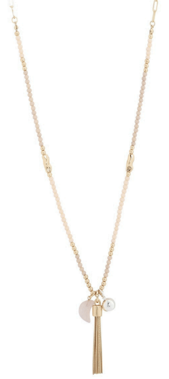 NECKLACE  GOLD/ROSEQTZ/CRM 0657722
