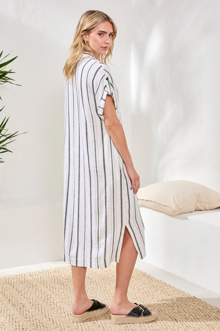 FLOWY SHIRT DRESS STRIPE 6095O-5400