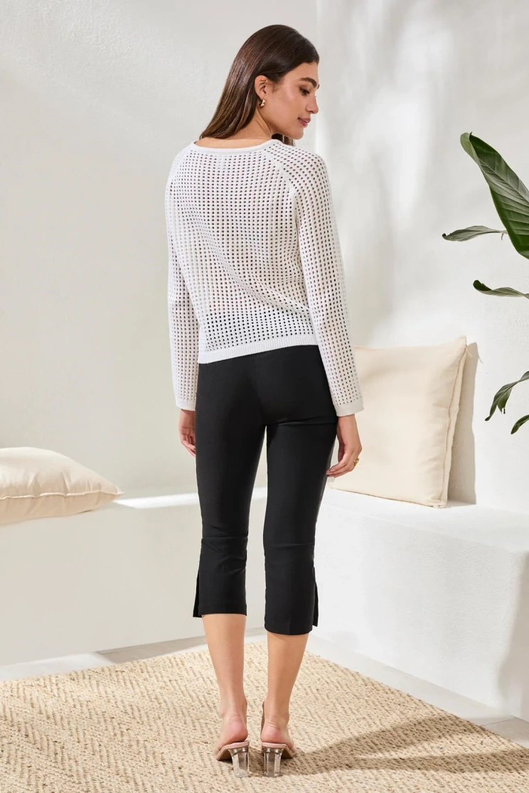 BELL SLV BOAT NK OPEN STITCH SWEATER 6219O-5487