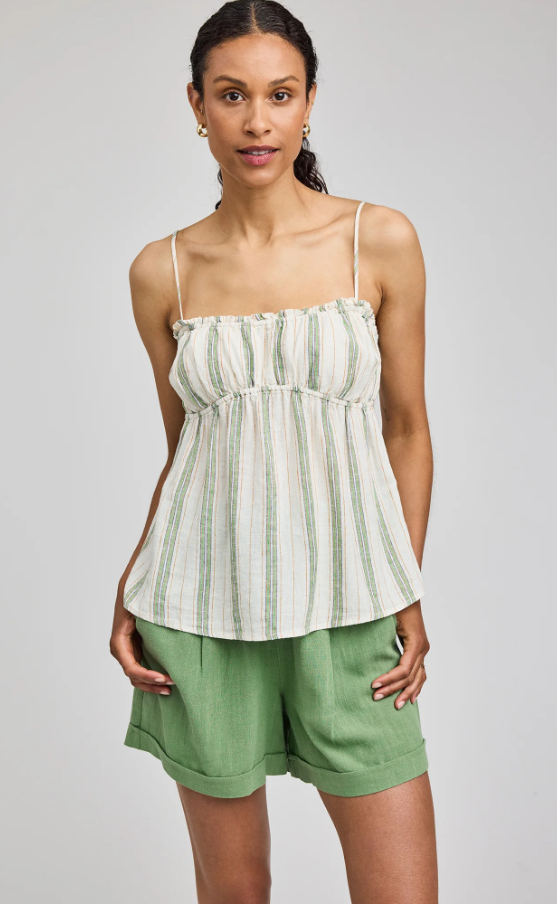 ROSIE LINEN SPAG STRAP STRIPE TANK GF2605-2933