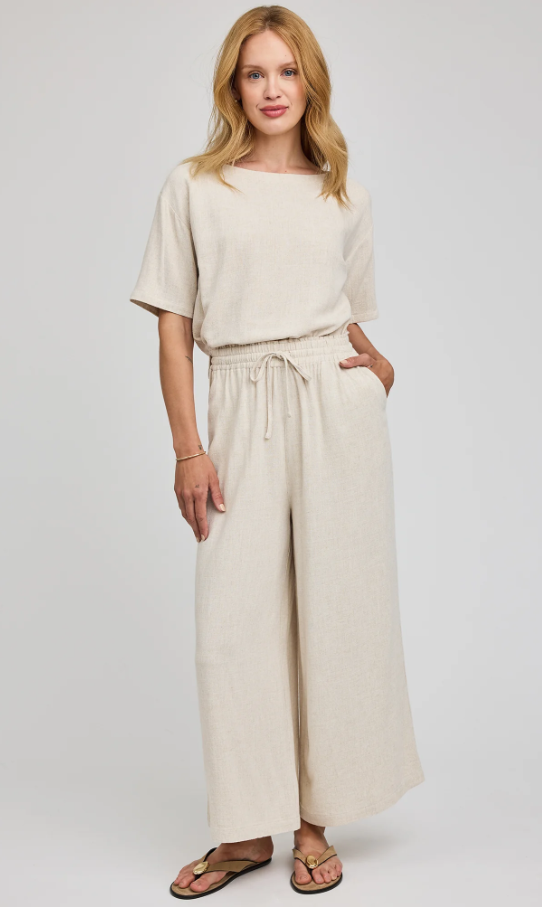 ARLO WIDE LEG LINEN PANT GF2605-7381