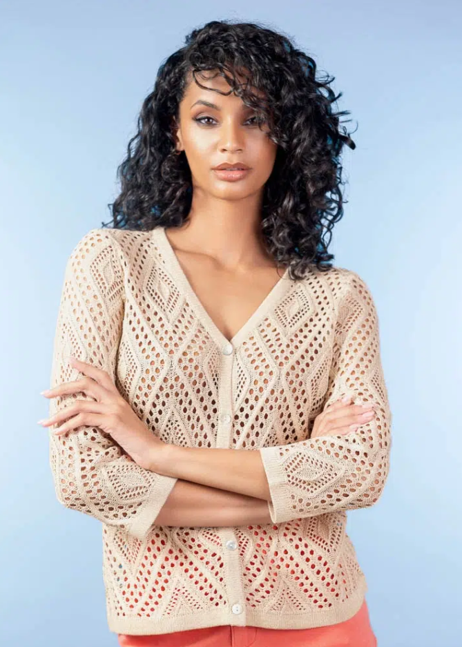 CARDIGAN CROCHET GLITTER A47042