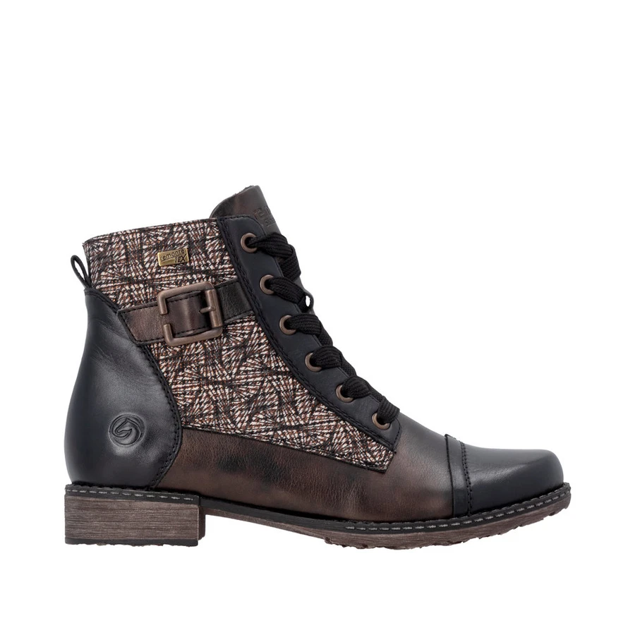 GRANNY BOOT PRINT SD ZIP BLACK D4381-90