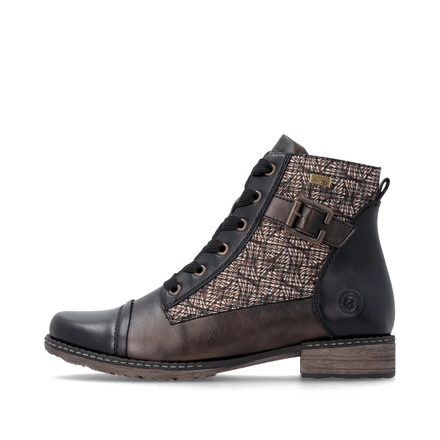 GRANNY BOOT PRINT SD ZIP BLACK D4381-90