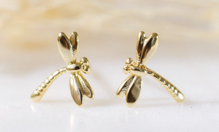 DRAGONFLY STUDS GOLD