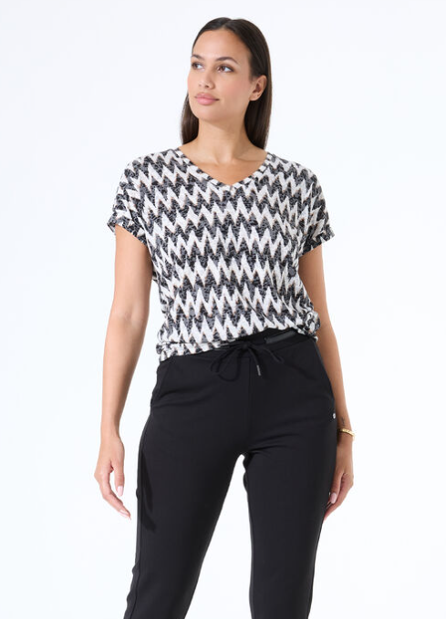 SS VNECK TOP RAYON PRINT Z0064