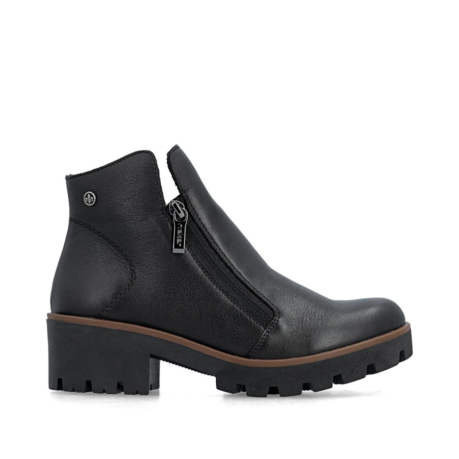 SHORT FASHION BOOT LUG DBL ZIP BLACK 79254-00