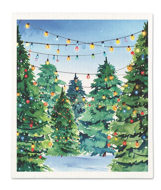 CHRISTMAS TREE LOT DISHCLOTH 20ASDTREELOT(20ASDTREELOT)