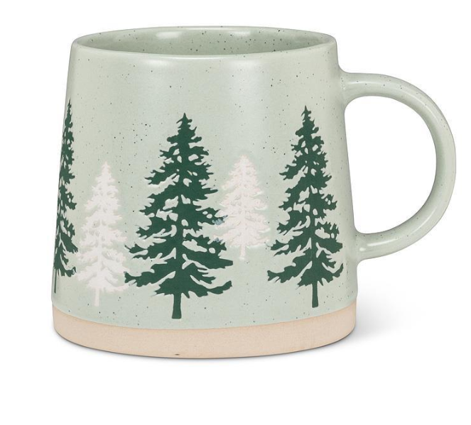 WIDE BASE MUG WITH GREEN PINE 27ARTISAN125(27ARTISAN125)