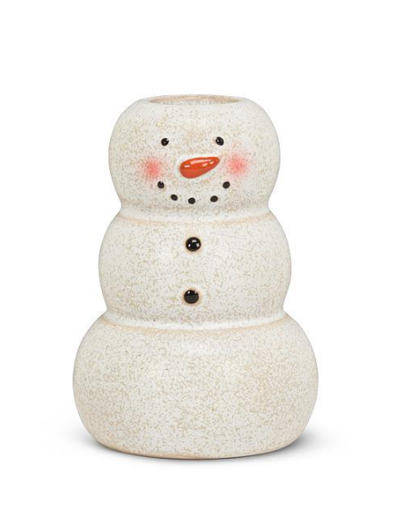 SM HAPPY SNOWMAN TAPER HOLDER 27IVES6531