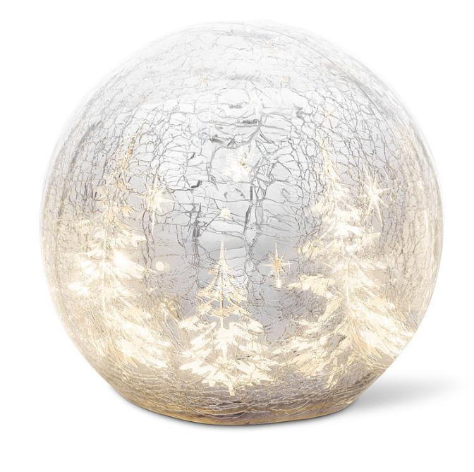15L LED CRAKLE ORB W.TREE SCENE 27SCENE453(27SCENE453)