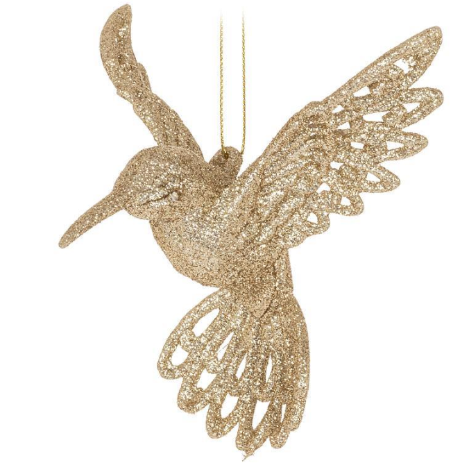 GLITTER HUMMINGBIRD ORNAMENT 27SPARKLE279(27SPARKLE279)