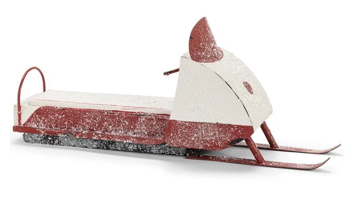 SNOWY VINTAGE SNOWMOBILE RED/WHT  27WINTER3147(27WINTER3147)