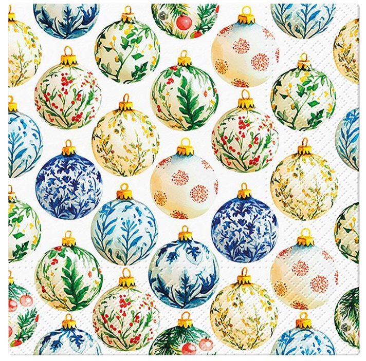 LG BAUBLES GRID NAPKINS 20PK 88L242800