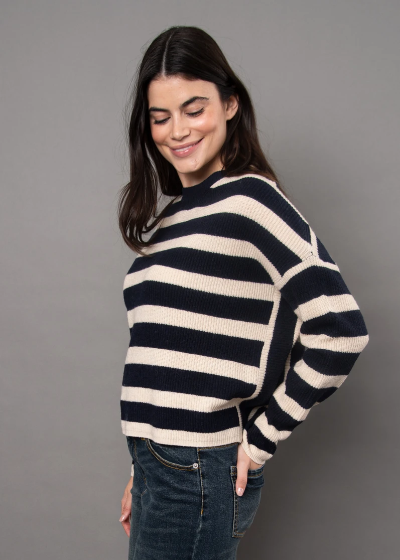 MAHEEN LS CREW STRIPE PULL OVER 78S524S