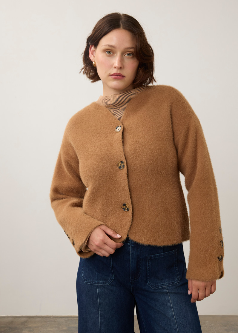 COLLARLESS KNIT JACKET SOFT (10047431) 10047431