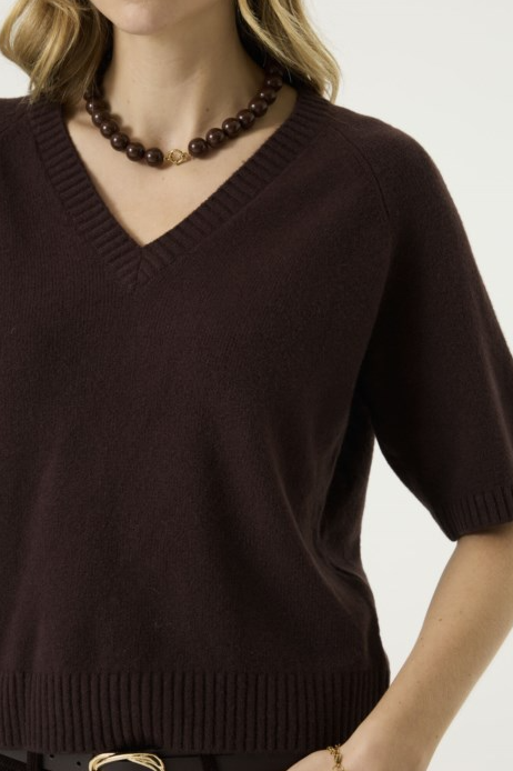 SHORT SLEEVE SWEATER SOLID T260240