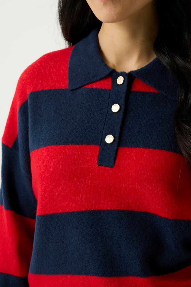LONG SLEEVE STRIPE POLO U260042