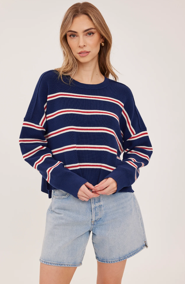ECHO STRIPE CREW LS SWEATER GF2607-3206