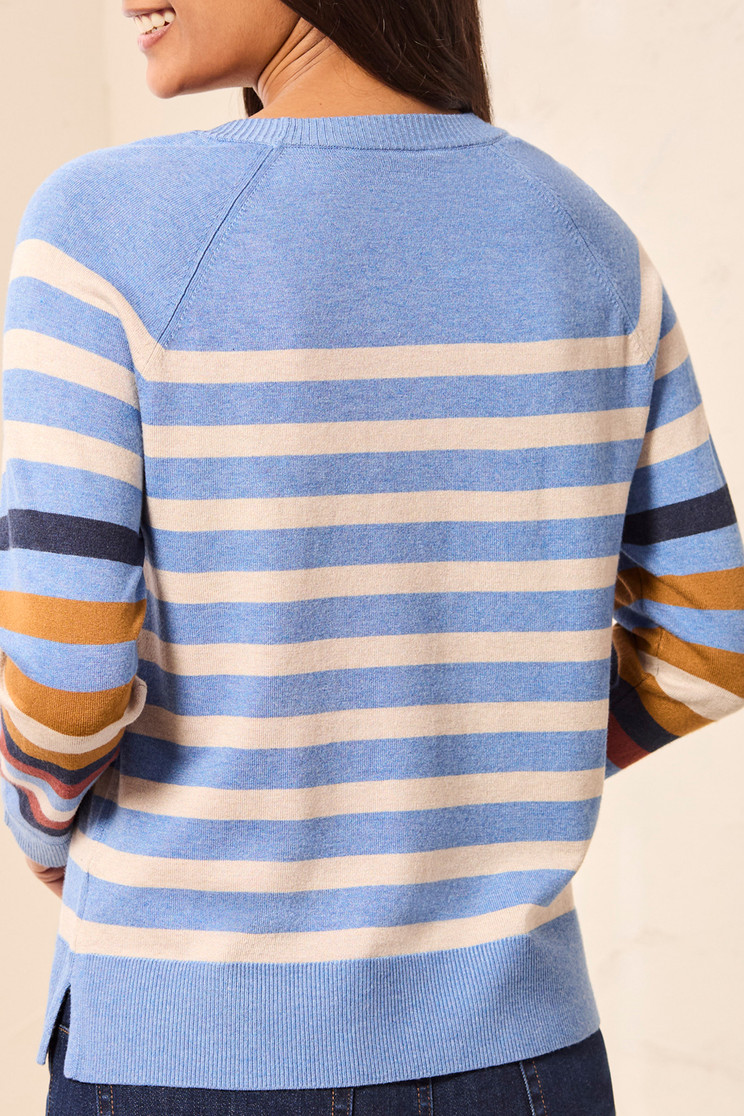 L/S CREW NECK STRIPE SWEATER 3132O-8477