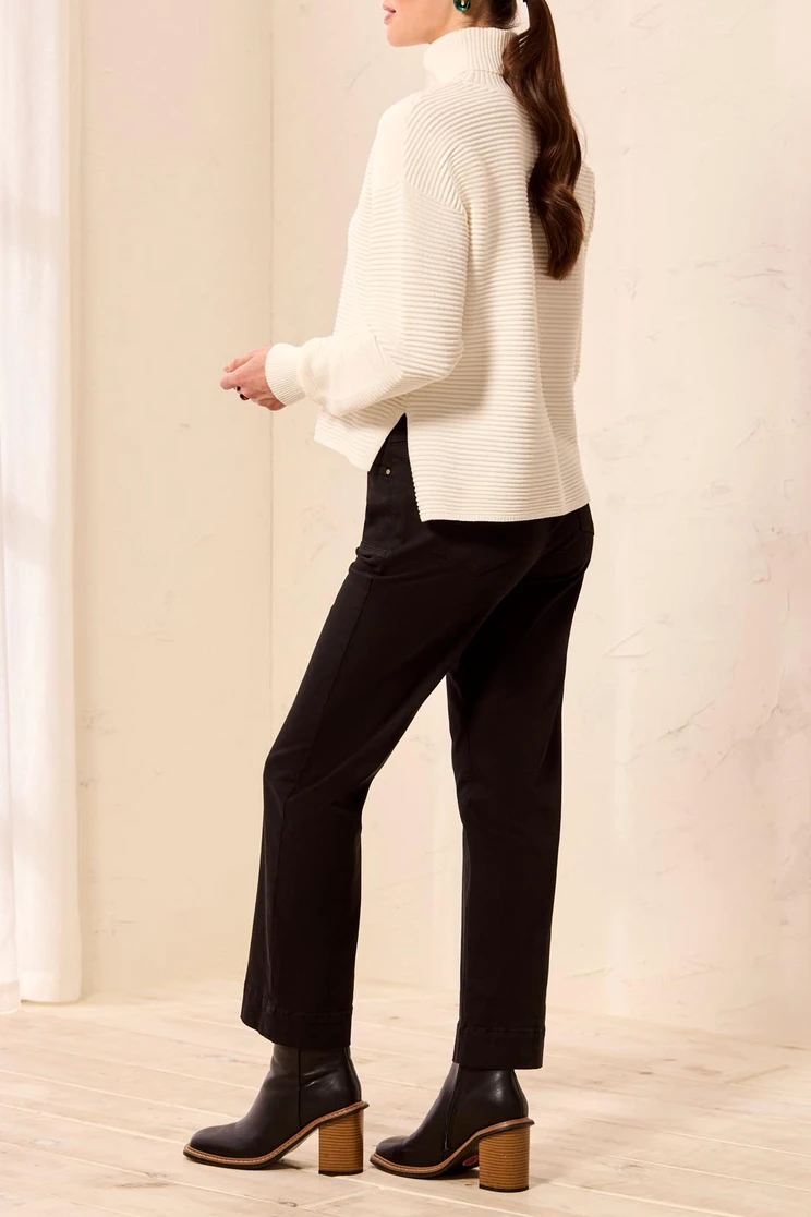TEXTURED RIB MOCK HI-LOW SWEATER 5933O-5812