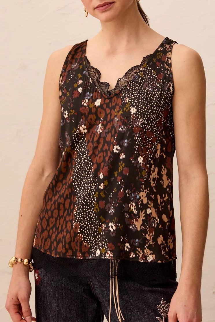 CAMI W/LACE SATIN FEEL 6239O-1434