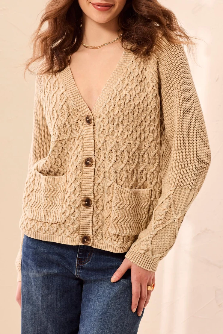CABLE KNIT CARDIGAN /SPECIAL WASH 6246O-4632