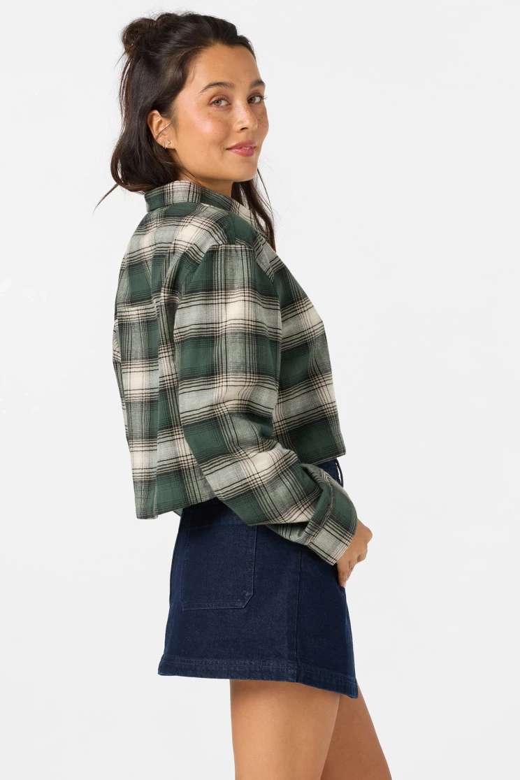 PIPPA FLANNEL CROP LS SHIRT FA2640411