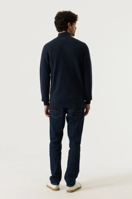 1/4 ZIP FLAT KNIT SWEATER Z1195