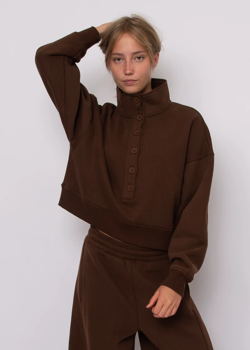 MALTA FLEECE MOCK NECK 1/2 BUTTON UP 78F006SO