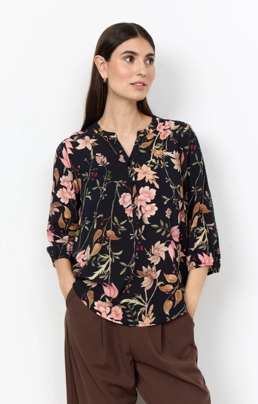 GRACE 2 FLORAL TOP 3/4 SLV 41850