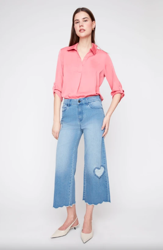 LUX DENIM CROP WIDE LEG JEAN HEARTS R11069D-E2141