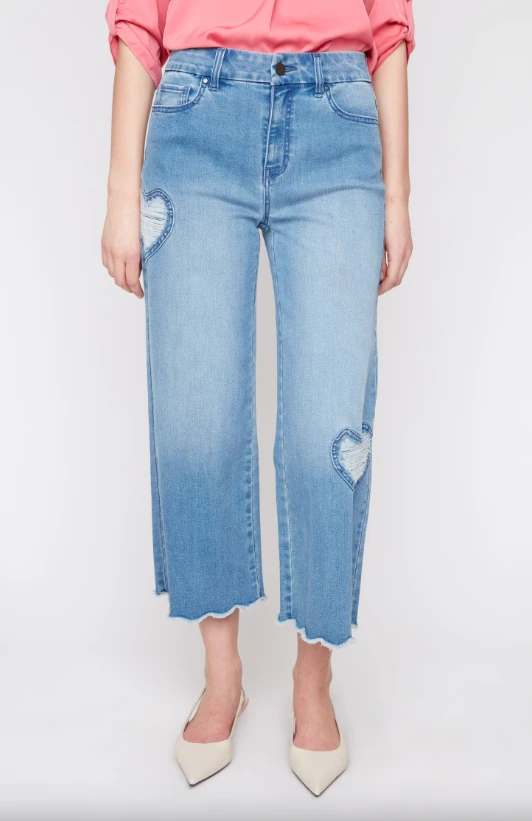 LUX DENIM CROP WIDE LEG JEAN HEARTS R11069D-E2141